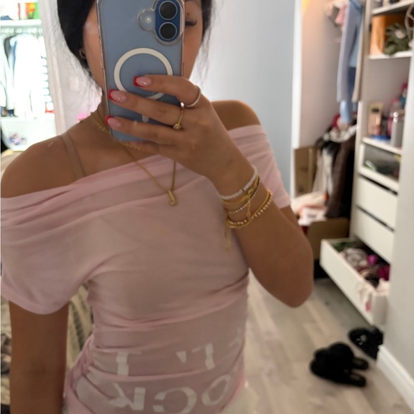 Pink Off-Shoulder Top - Picture 2 of 4